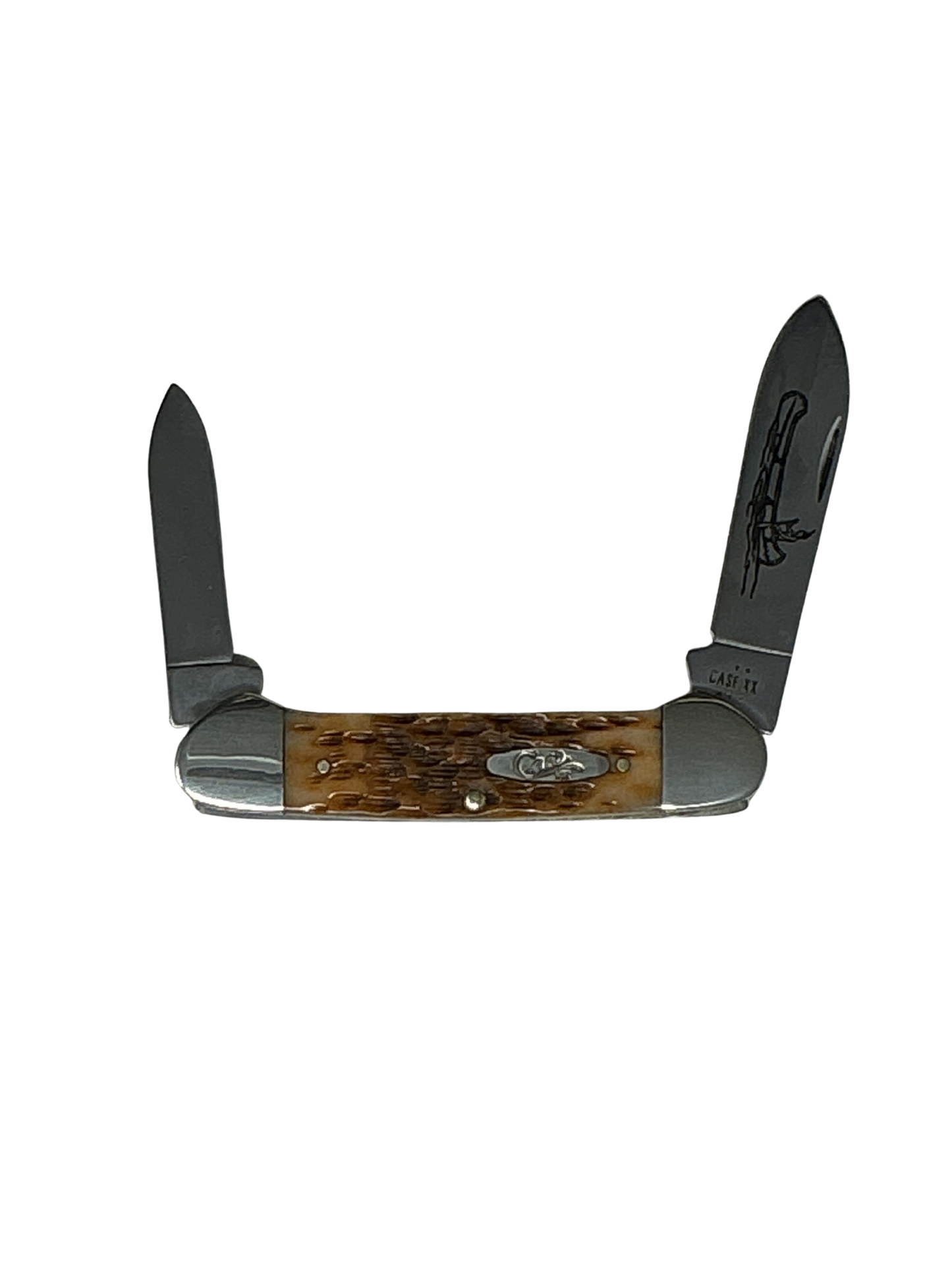 Case Amber Bone Peach Seed Jig Canoe