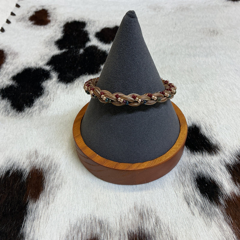 Braided Horsehair Bracelet w/Beads