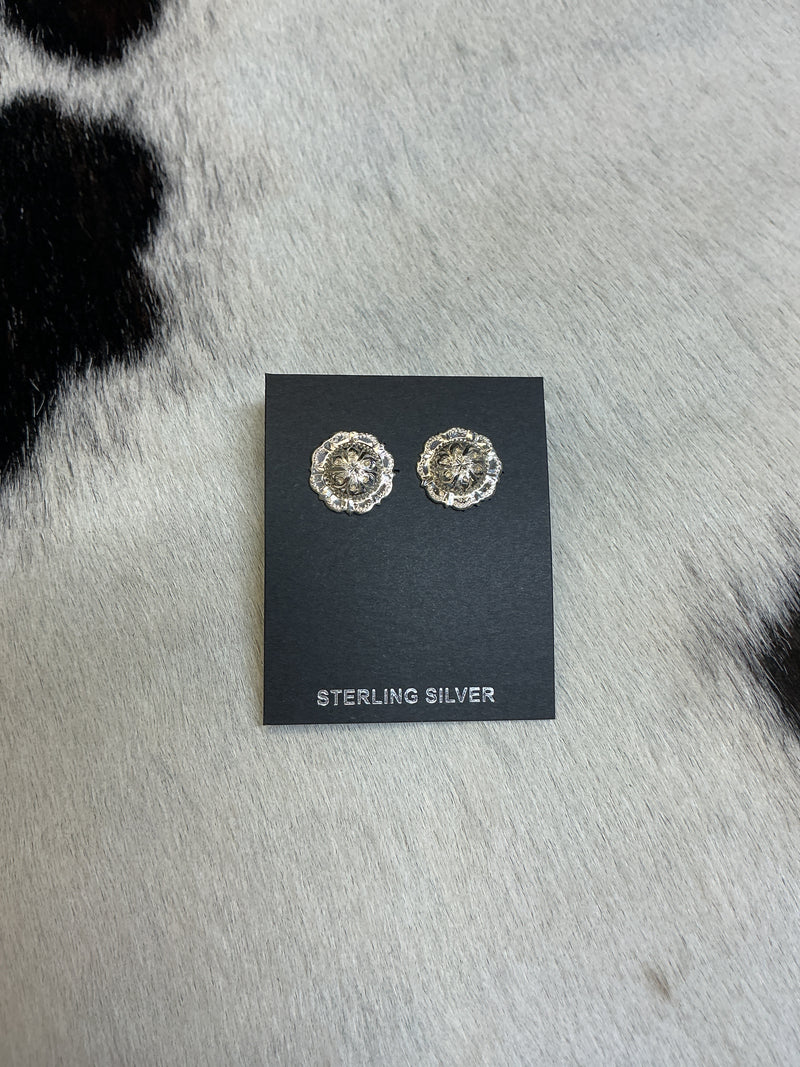 Sterling Silver 1/2" Kansas Concho Earrings