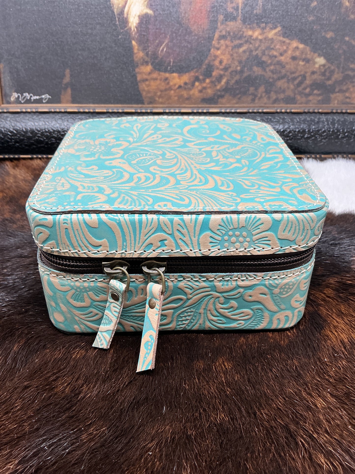 Hand Tooled Leather Jewelry Box