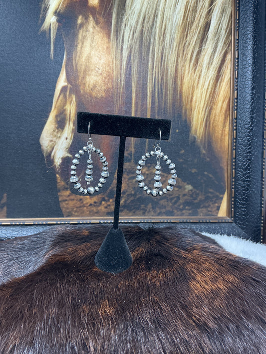 Navajo Pearl Hoop Dangle Earrings