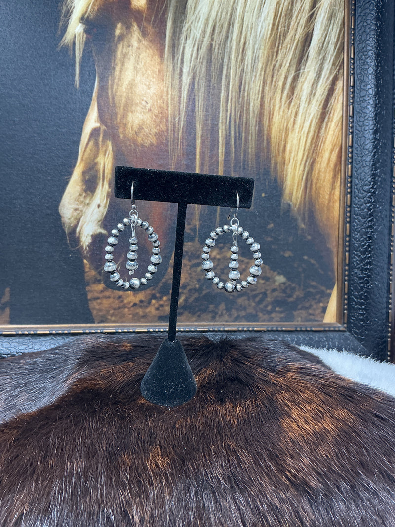 Navajo Pearl Hoop Dangle Earrings