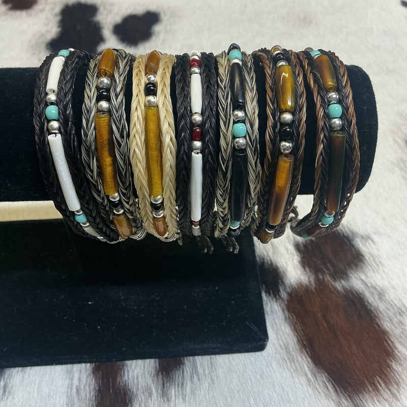 Braided Horsehair Bracelet w/Bone