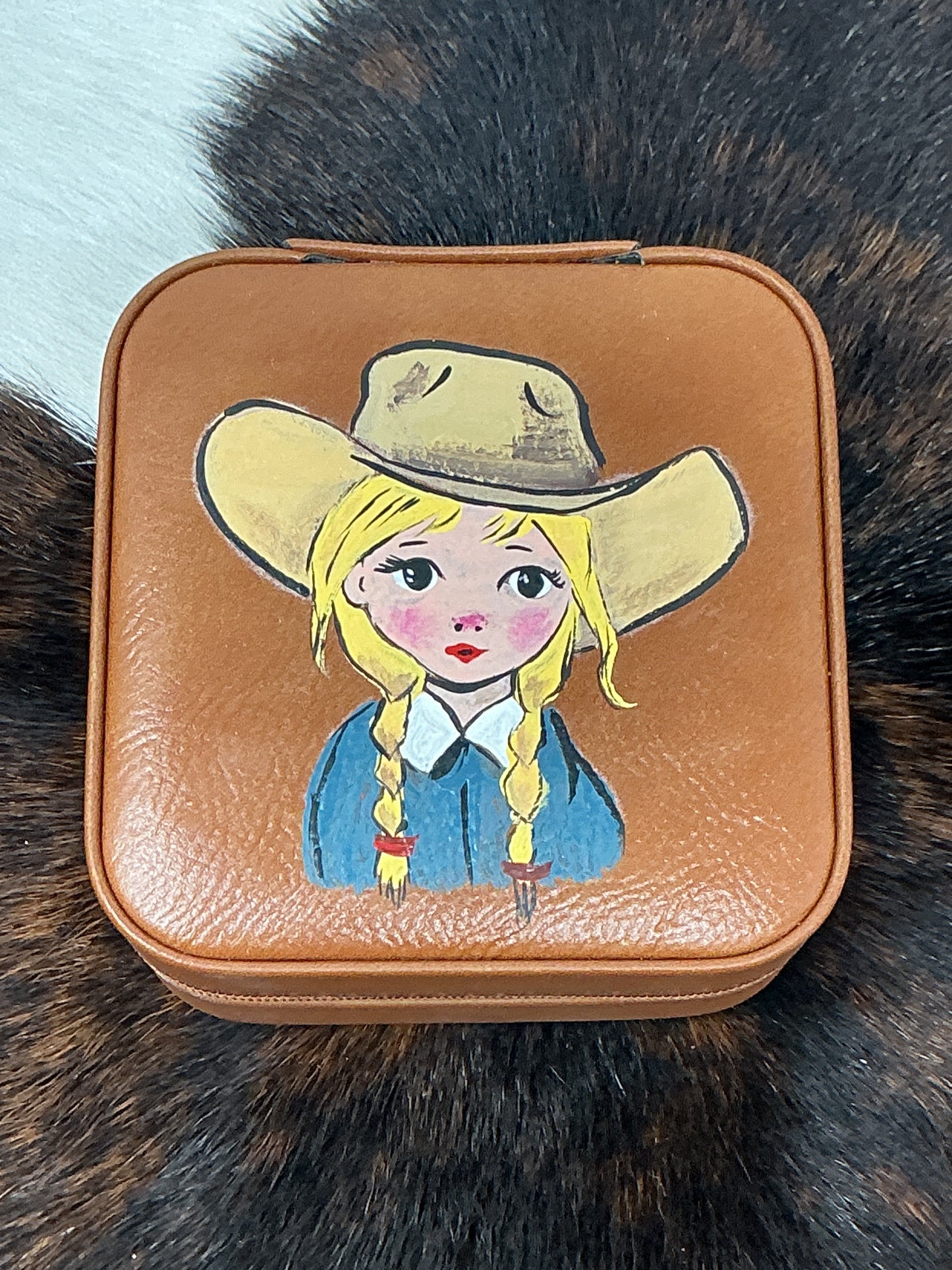 Hand Painted Jewelry Case Small Square