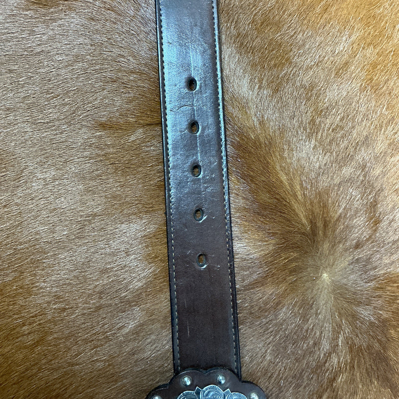 Vintage Solid Sterling Silver Concho Belt
