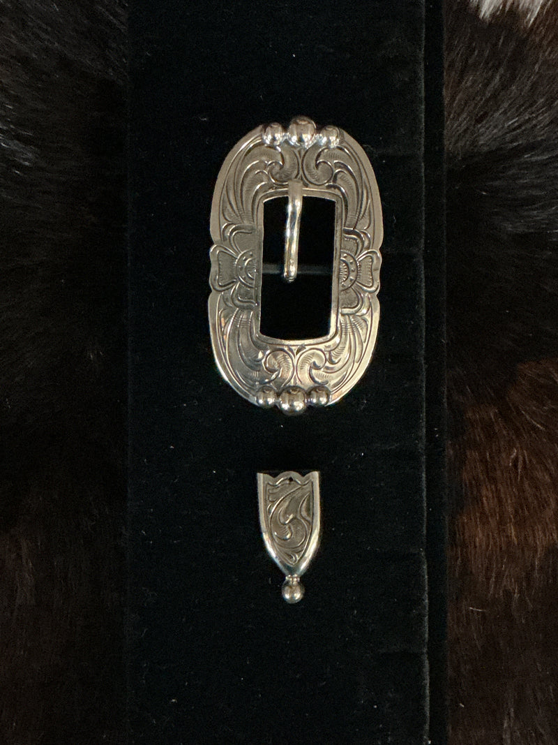 Zuni Buckle Set - Antique Silver Plate