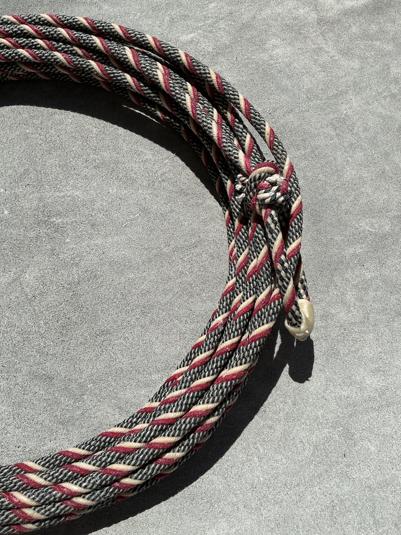 5/16" 60' Waxed Cotton - Red, White & Black