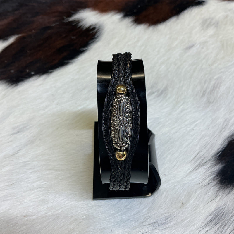 Braided Horsehair Bracelet w/Large Bead
