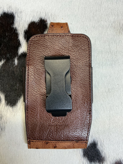 Ostrich Leather Cell Phone Case