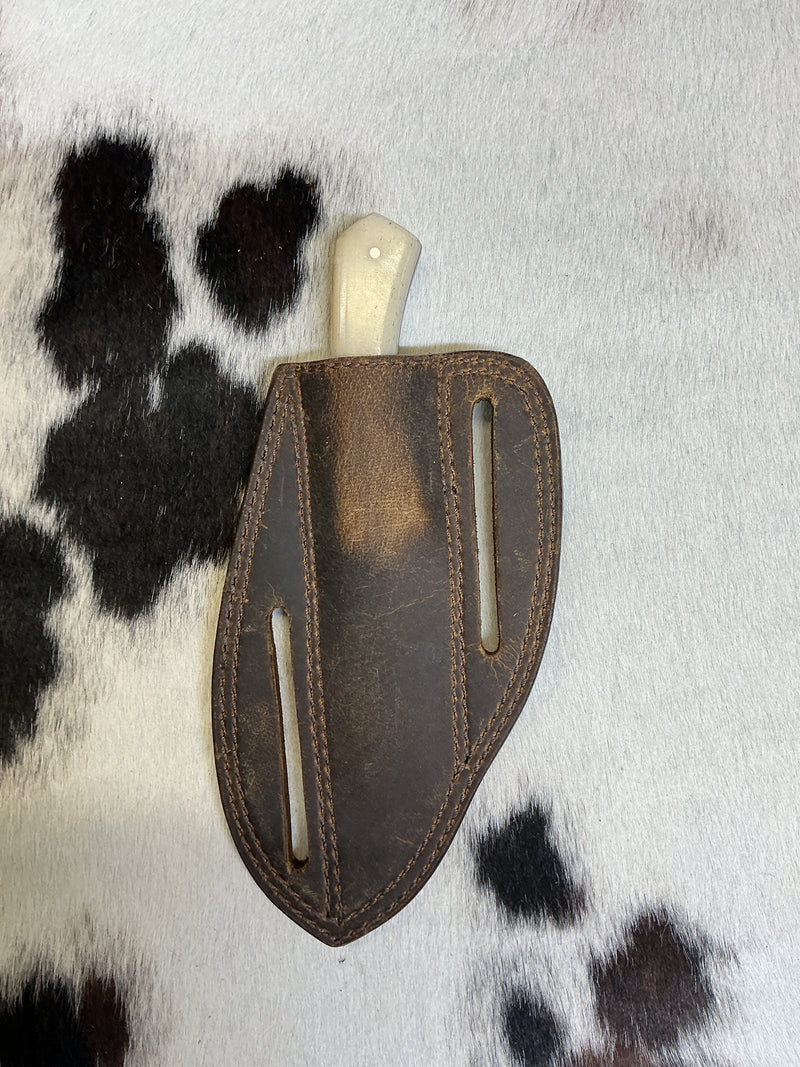 Bleached Bone Damascus Skinner