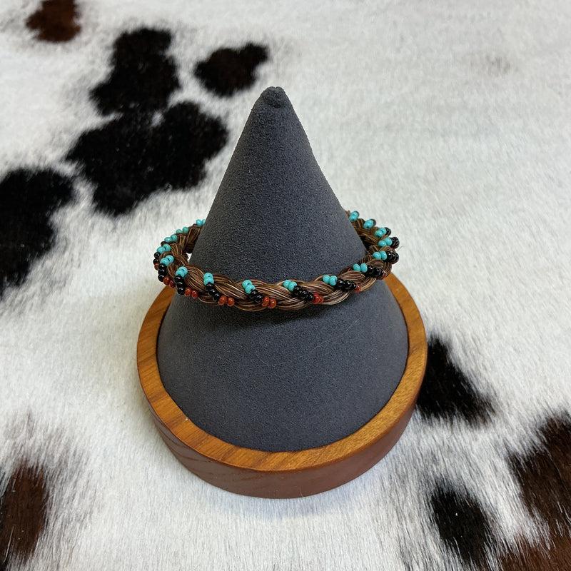 Braided Horsehair Bracelet w/Beads