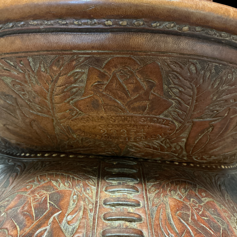 D E Walker Visalia 12" Full Floral Saddle