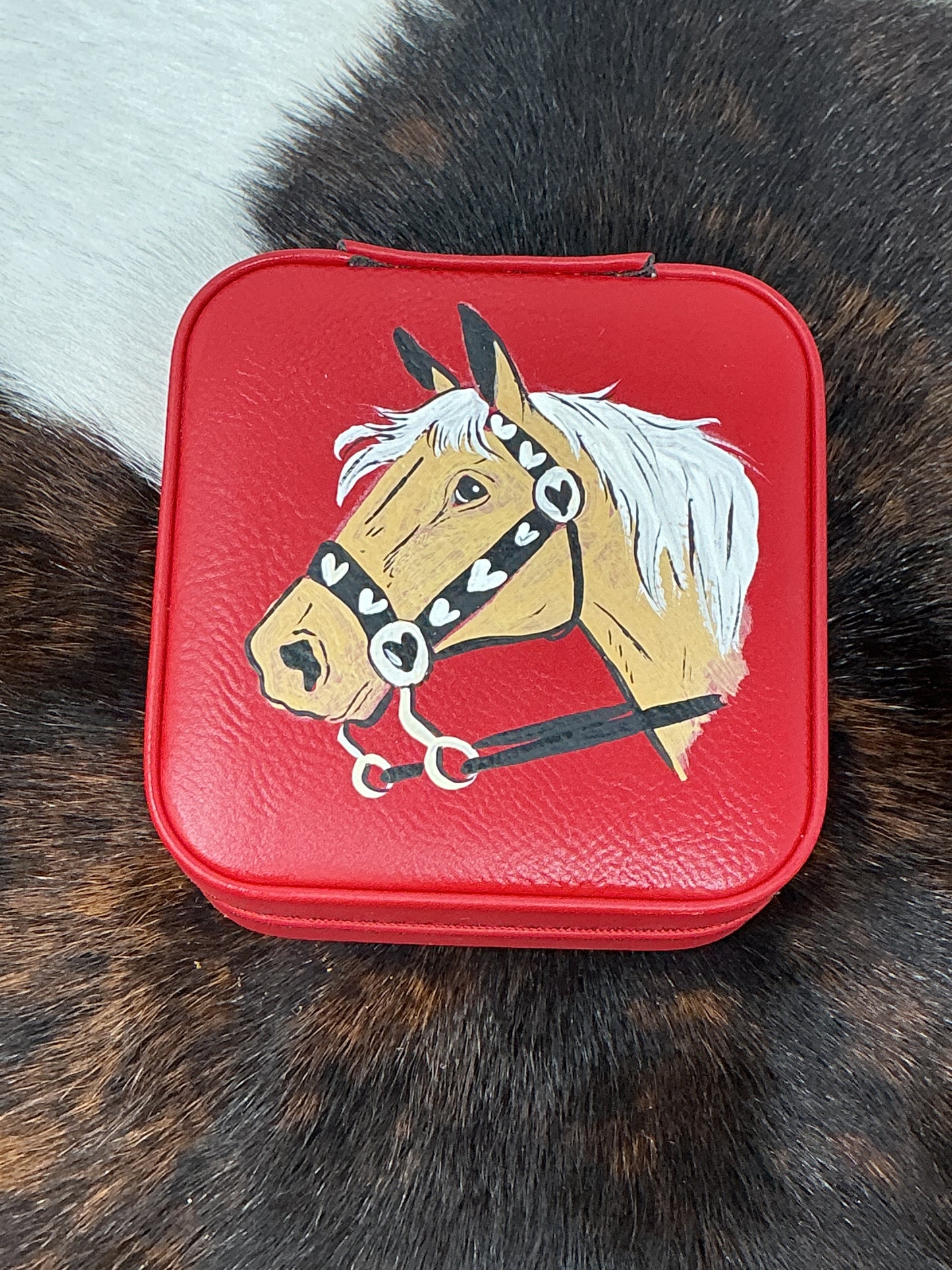 Hand Painted Jewelry Case Small Square