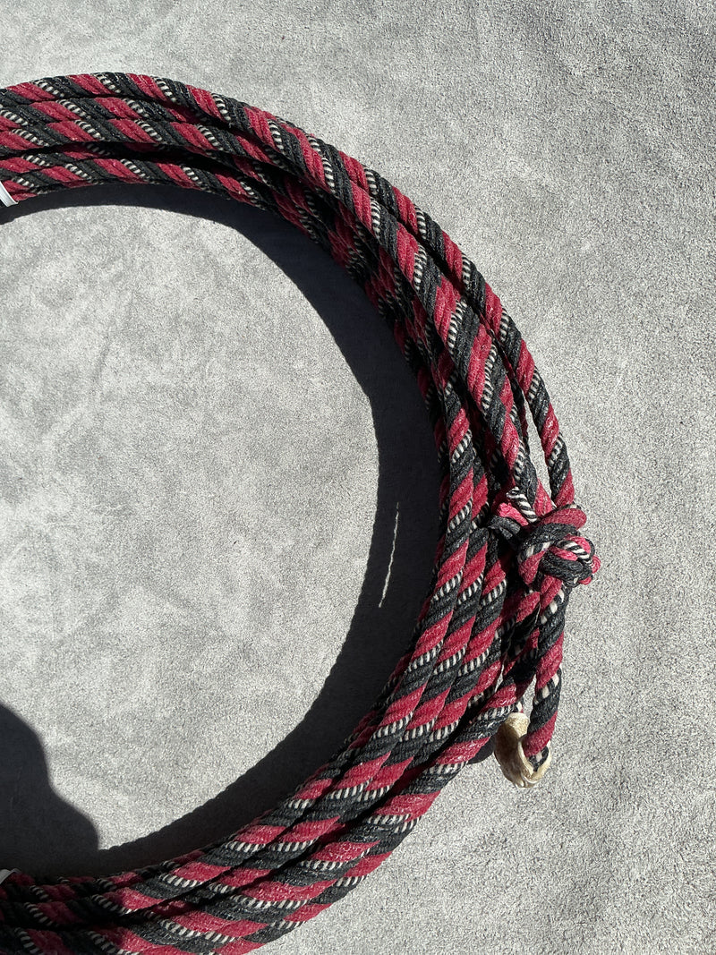 5/16" 60' Waxed Cotton - Red, White & Black