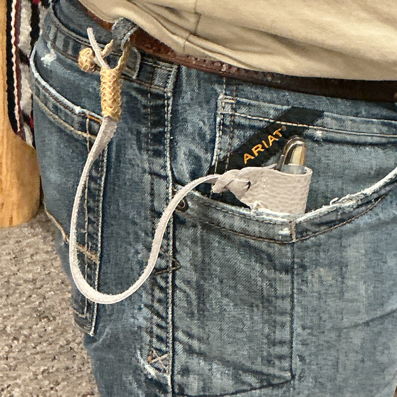 Small Buckaroo Knife Sheath w/Razoo Button