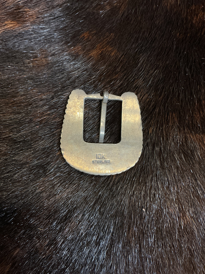 Vintage Sterling 1/2" Buckle Set w/10K Gold