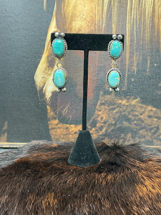 Sterling Silver Turquoise Dangle Earrings