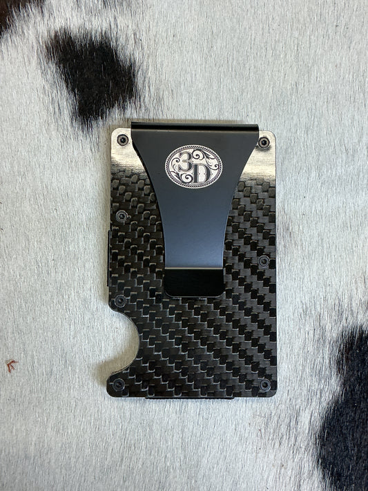Carbon Fiber Smart Wallet w/Scroll Engraving