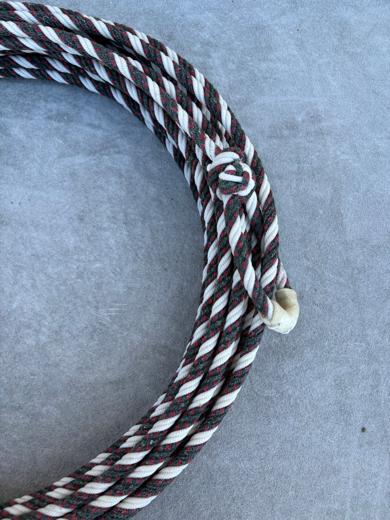 5/16" 60' Waxed Cotton - Red, White & Black