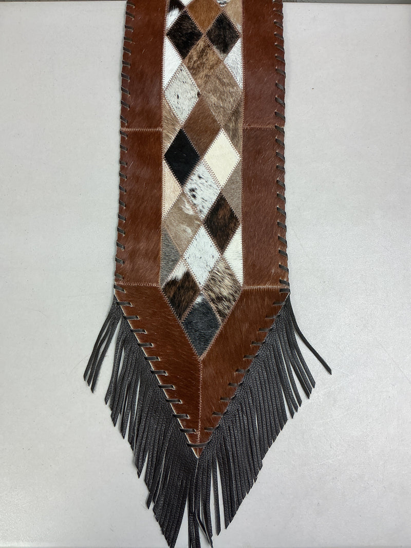 Cowhide Diamonds Table Runner- X-Small