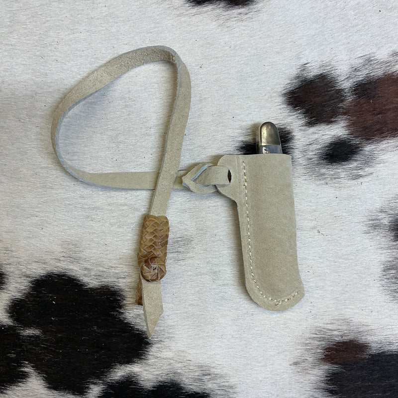 Small Buckaroo Knife Sheath w/Razoo Button