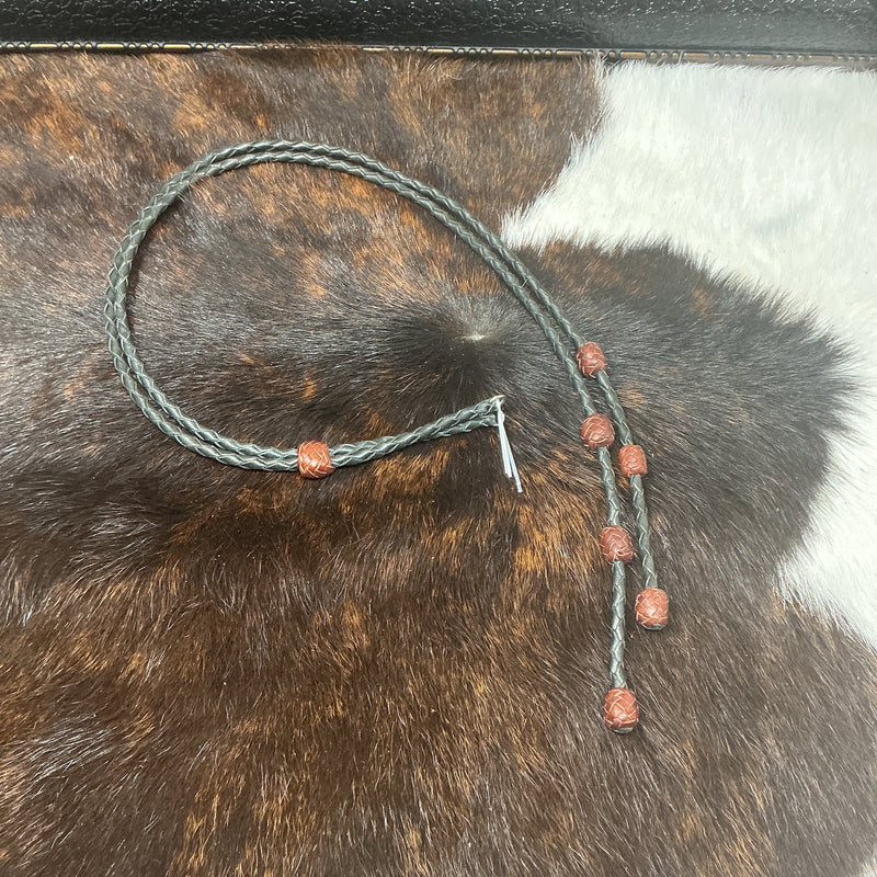 Braided Leather w/Buttons Stampede String