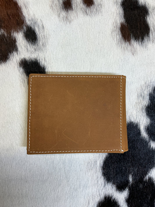 Bi-Fold Floral Carved Wallet