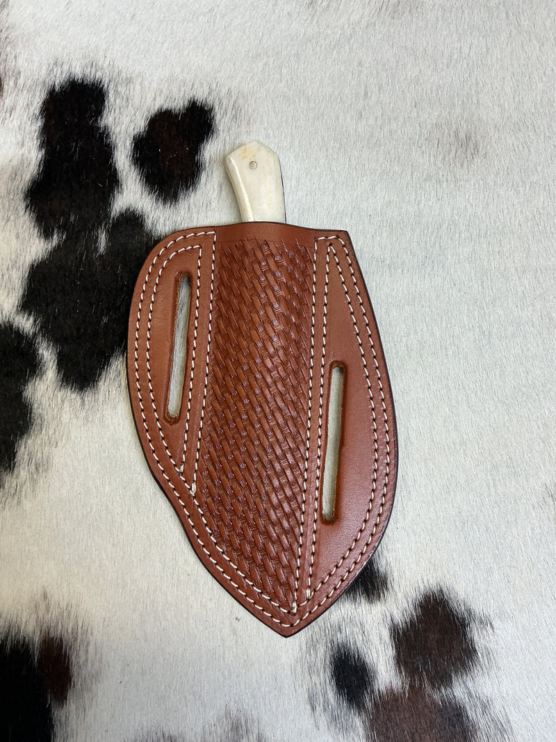 Bleached Bone Damascus Skinner