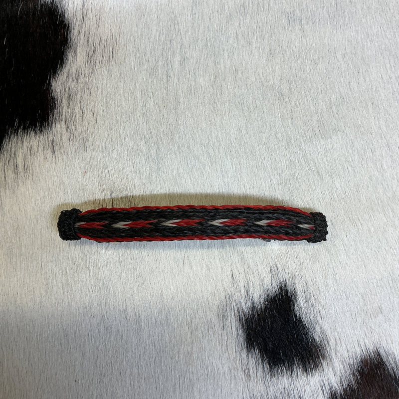 Braided Horsehair Barrette -Red & Black