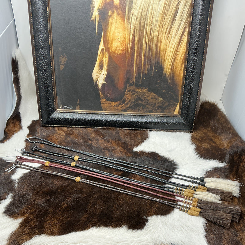 Braided Leather Stampede String w/RH and Horsehair Tassels