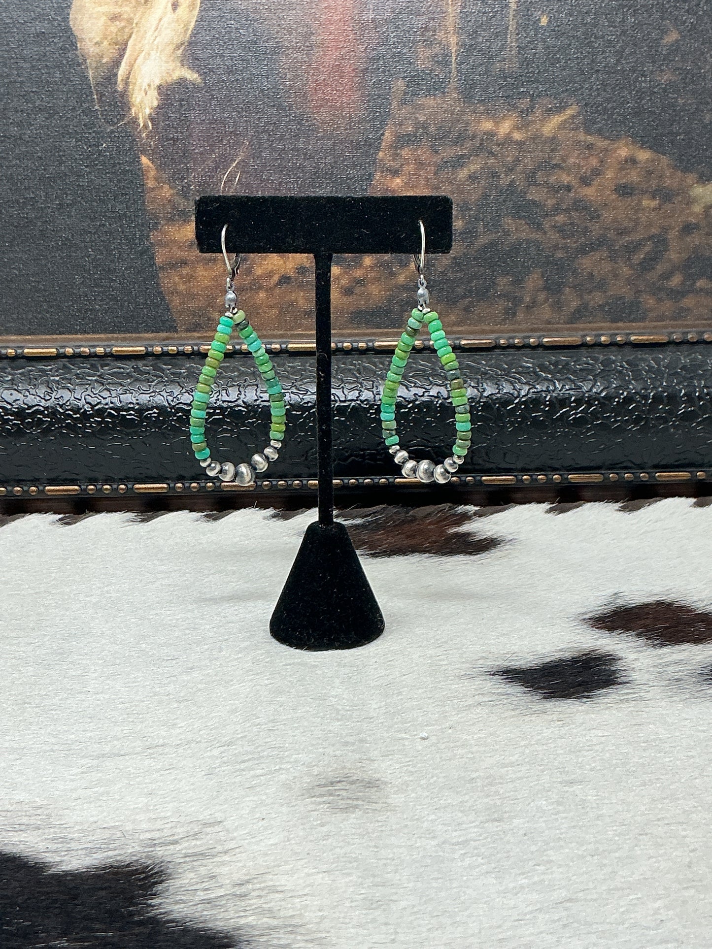 Sonoran Navajo Pearl Hoop Earrings