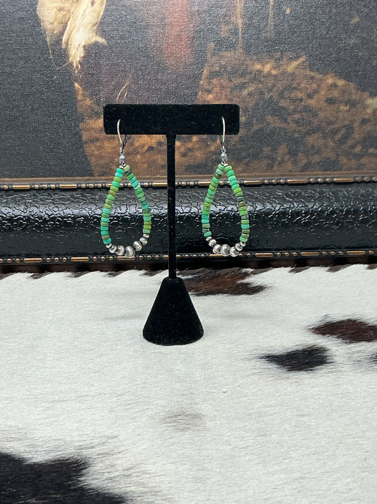 Sonoran Navajo Pearl Hoop Earrings