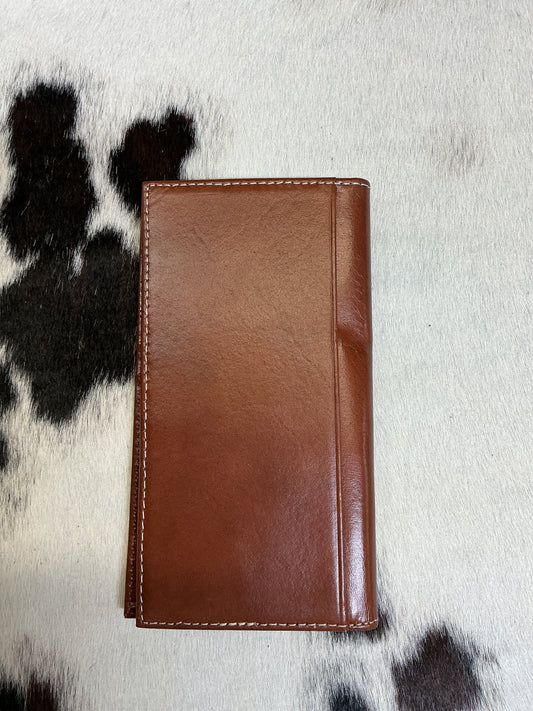 Floral Carved Checkbook Wallet