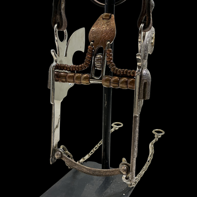 E Garcia Sterling Silver Headstall w/Pistol Spade Bit