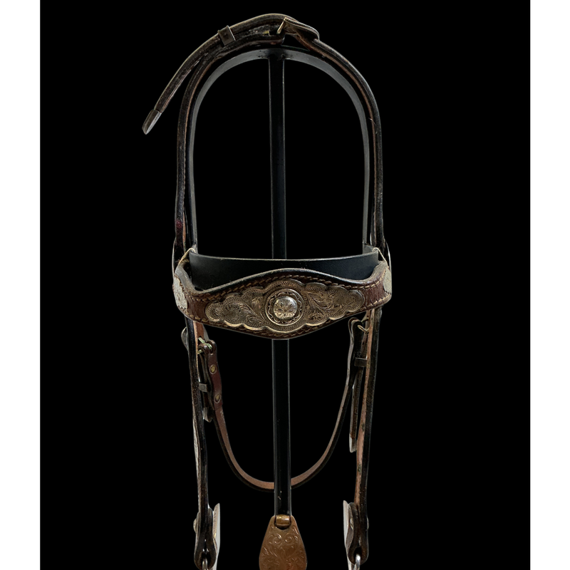 E Garcia Sterling Silver Headstall w/Pistol Spade Bit