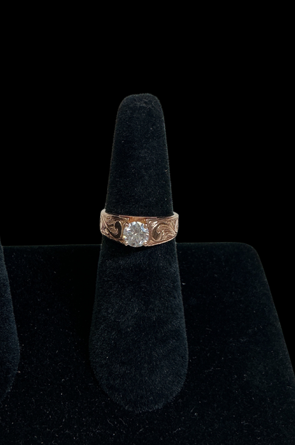 14K Rose Gold Wedding Set - Size 6 1/2