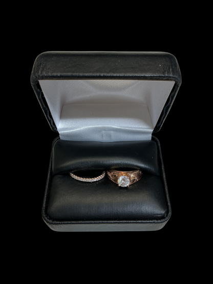 14K Rose Gold Wedding Set - Size 6 1/2