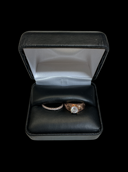 14K Rose Gold Wedding Set - Size 6 1/2