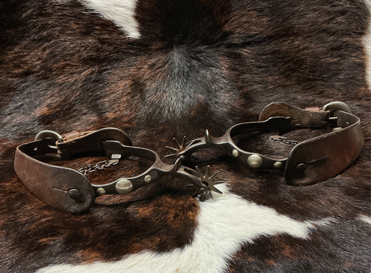 Vintage Buerman Spurs w/Heel Chains & Strap