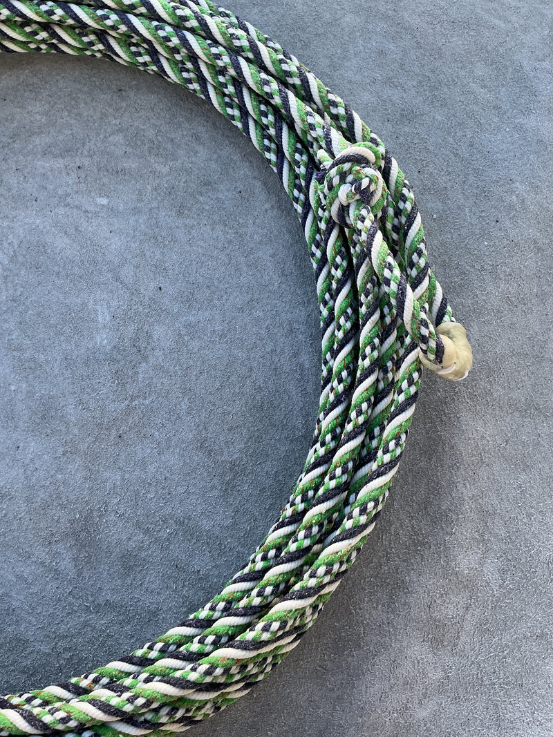 5/16" 60' Waxed Cotton - Green, Blue & White