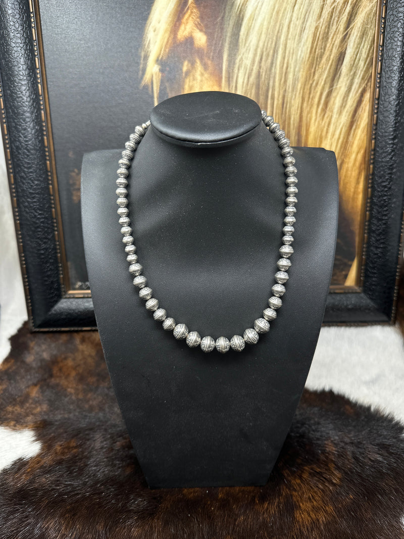 Navajo Pearl Stamped Necklace