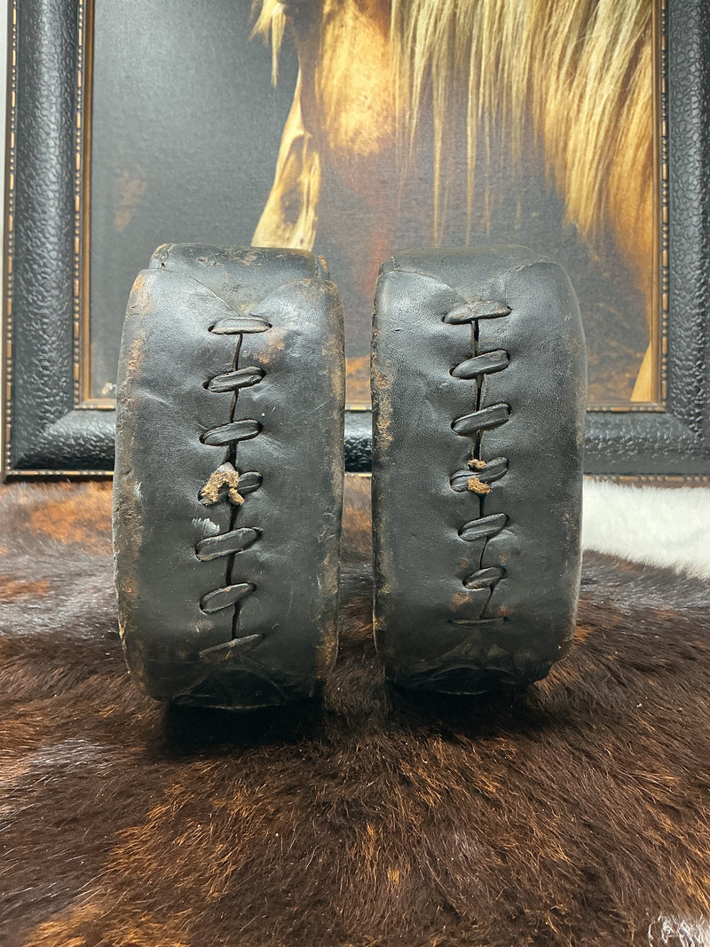 Vintage Floral Carved Stirrups w/Sterling Silver