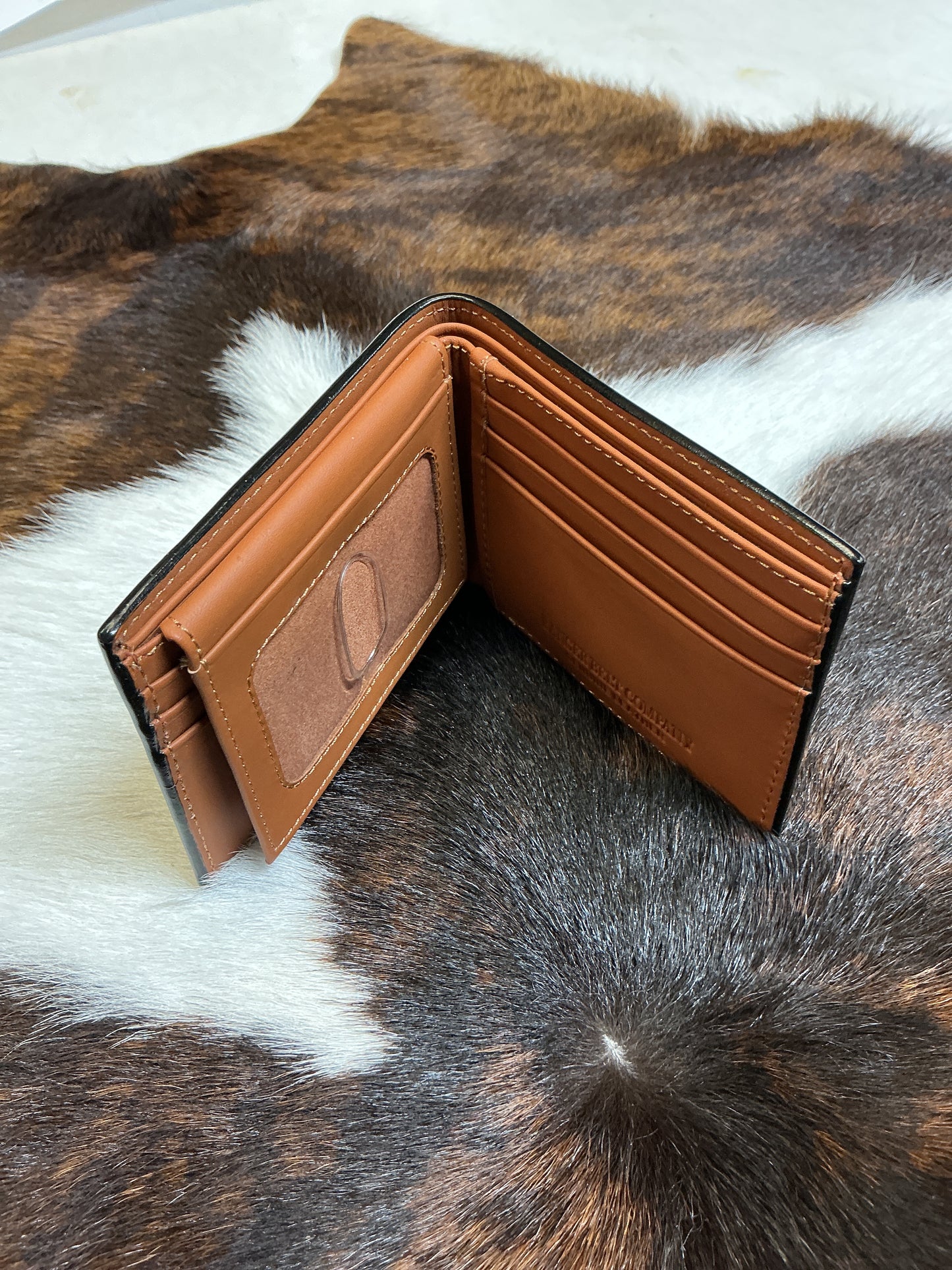 Bi-Fold Basket Stamped Wallet w/Floral Edge