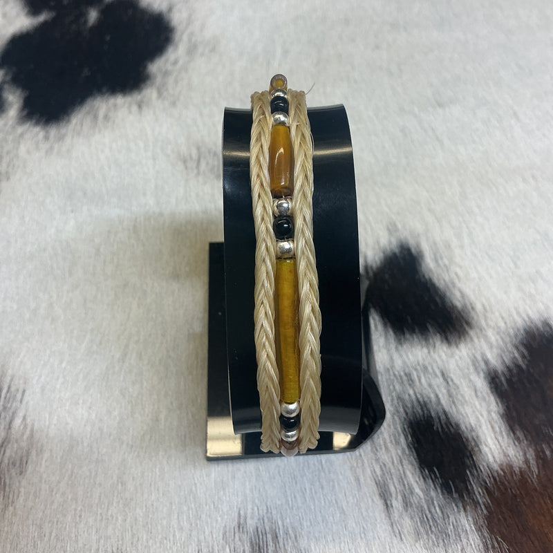 Braided Horsehair Bracelet w/Bone