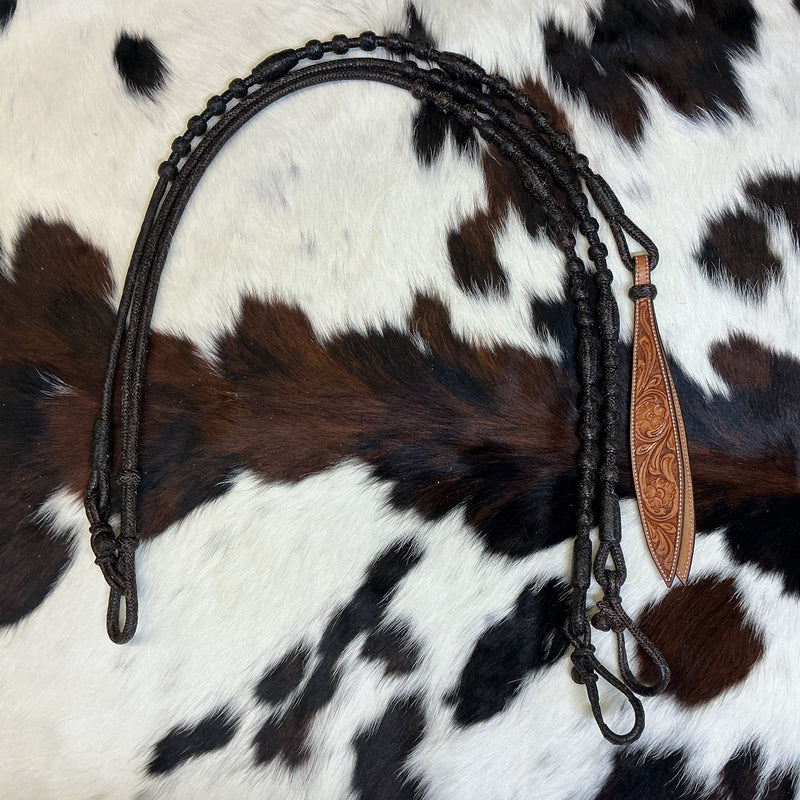 30 Plait Cowboy Oklahoma Brown Reins & Romal