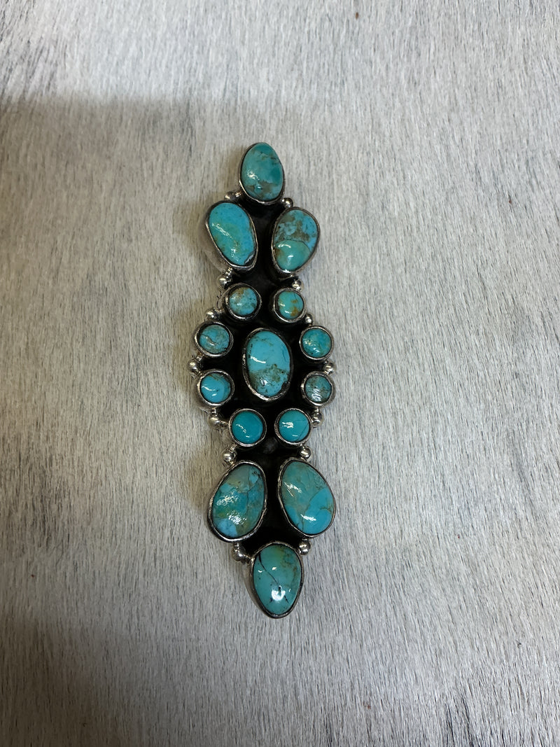 Sterling Silver/Kingman Turquoise Pin