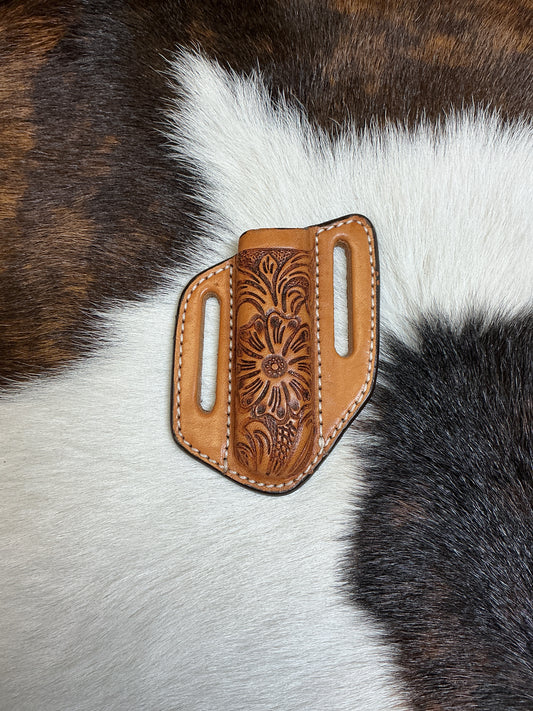 Floral Carved Crossdraw Knife Sheath