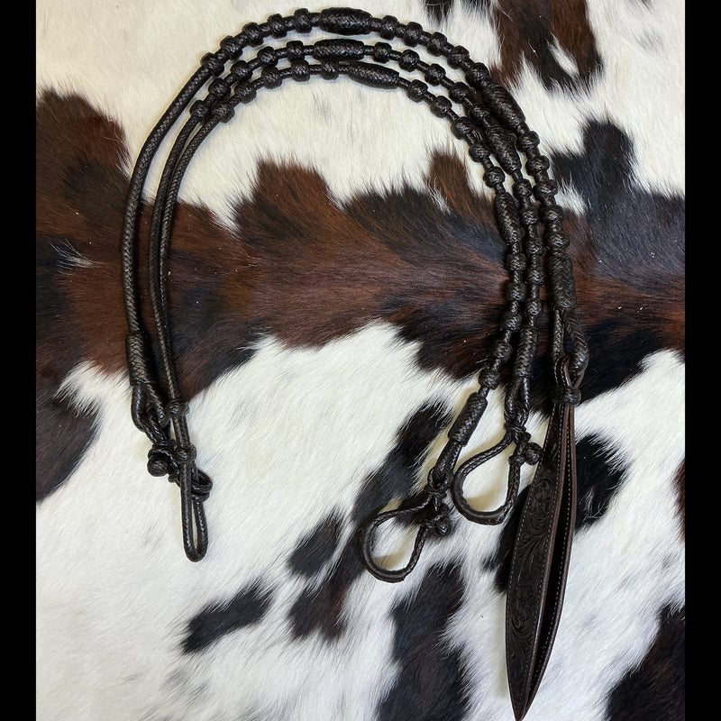 12 Plait Leather Oklahoma Reins & Romal