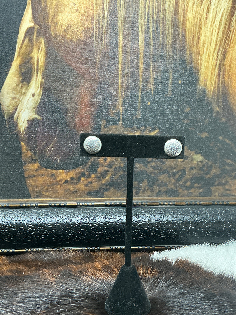 Sterling Silver Small Concho Earrings