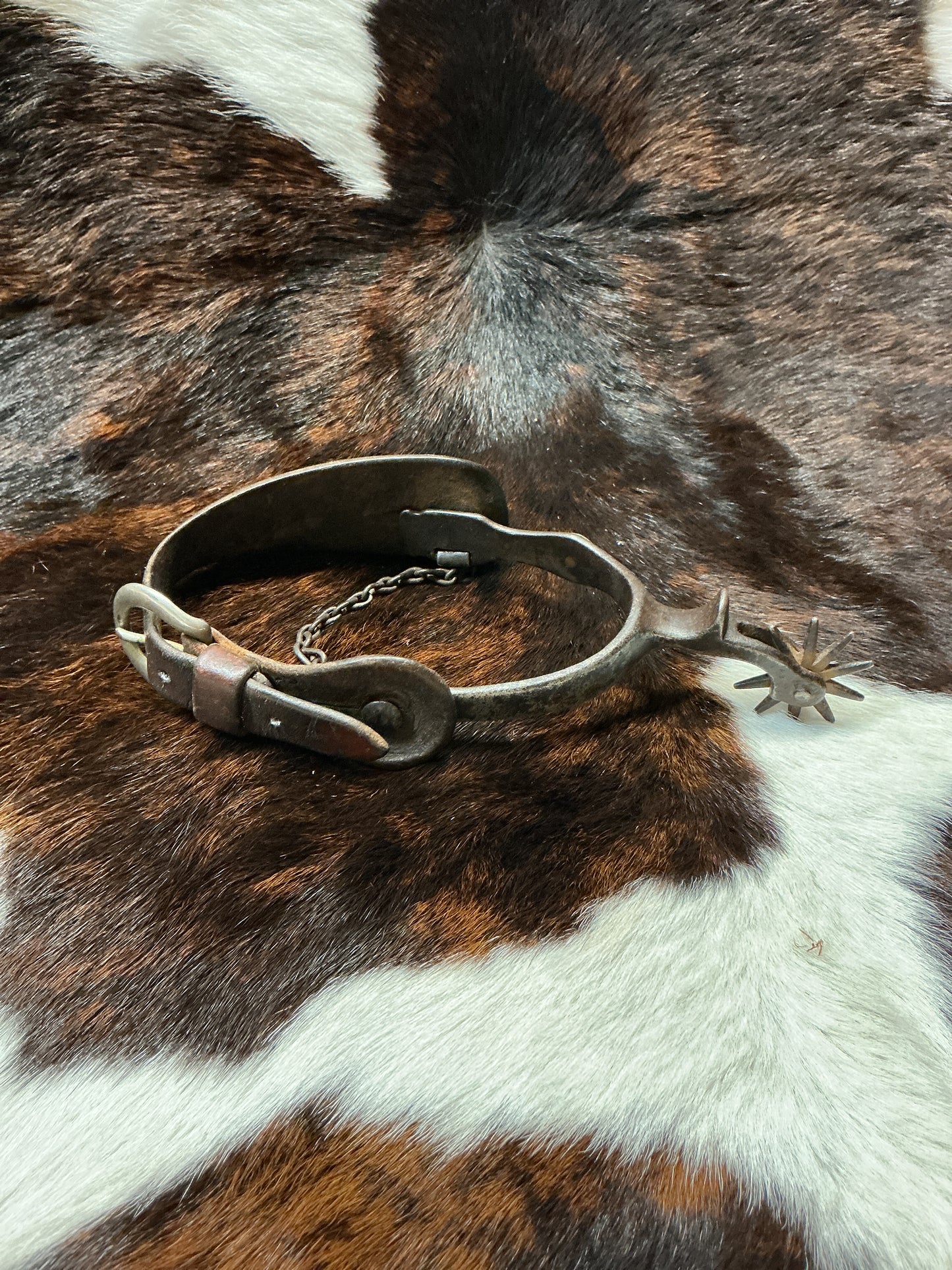 Vintage Buerman Spurs w/Heel Chains & Strap
